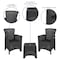 Flash Furniture Rattan Chair/Table Set, Gray, Dark Gray Seat, Gray Back, Plastic, Resin Seat DAD-SF3-2P-SET-GG - alternate 3